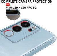 VAKIBO Premium Clear 1.5MM Thick Transparent Soft TPU Rubber Back Cover Case With Camera Protection Suitable for Vivo V29