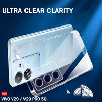 VAKIBO Premium Clear 1.5MM Thick Transparent Soft TPU Rubber Back Cover Case With Camera Protection Suitable for Vivo V29