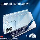 VAKIBO Premium Clear 1.5MM Thick Transparent Soft TPU Rubber Back Cover Case With Camera Protection Suitable for Vivo V29