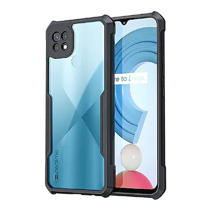 VAKIBO Super Premium Black Border Transparent Case With Corner Protection & Camera Protection Suitable for Realme C21Y