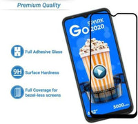 Super Premium Quality Tempered Glass Screen Guard Protector With Black Border Suitable For Tecono Spark Go 2020