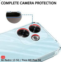 VAKIBO Premium Clear 1.5MM Thick Transparent Soft TPU Rubber Back Cover Case With Camera Protection Suitable for Redmi 13 5G