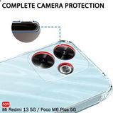 VAKIBO Premium Clear 1.5MM Thick Transparent Soft TPU Rubber Back Cover Case With Camera Protection Suitable for Redmi 13 5G