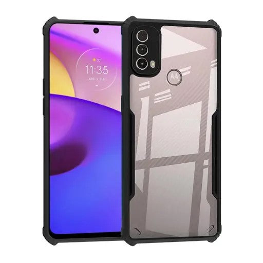 VAKIBO Super Premium Black Border Transparent Case With Corner Protection & Camera Protection Suitable for Moto E40