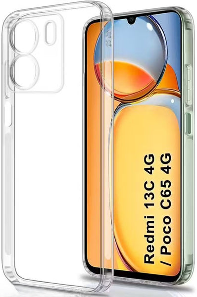 VAKIBO Premium Clear 1.5MM Thick Transparent Soft TPU Rubber Back Cover Case With Camera Protection Suitable for Mi Redmi 13C 4G
