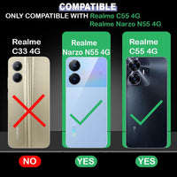 VAKIBO Premium Clear 2MM Thick Transparent Soft TPU Rubber Back Cover Case With Camera Protection Suitable for Realme C55