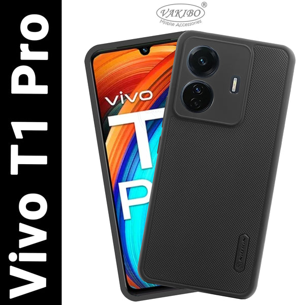 VAKIBO Dotted Black Coloured Made with Silicon Rubber TPU Back Cover Case Suitable for Vivo T1 Pro