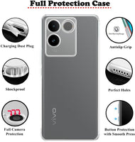 VAKIBO Premium Clear 1.5MM Thick Transparent Soft TPU Rubber Back Cover Case With Camera Protection Suitable for Vivo T2 Pro 5G