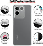 VAKIBO Premium Clear 1.5MM Thick Transparent Soft TPU Rubber Back Cover Case With Camera Protection Suitable for Vivo T2 Pro 5G