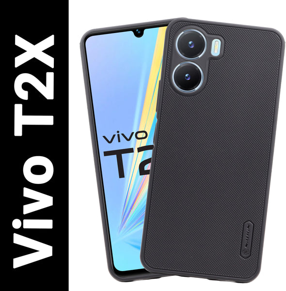 VAKIBO Dotted Black Coloured Made with Silicon Rubber TPU Back Cover Case Suitable for Vivo T2X 5G