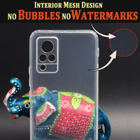 VAKIBO Super Premium Soft TPU Transparent Case With Dustplug,Side Grip,Corner Protection,lanyard Cuts,Camera Protection Suitable for Vivo V21