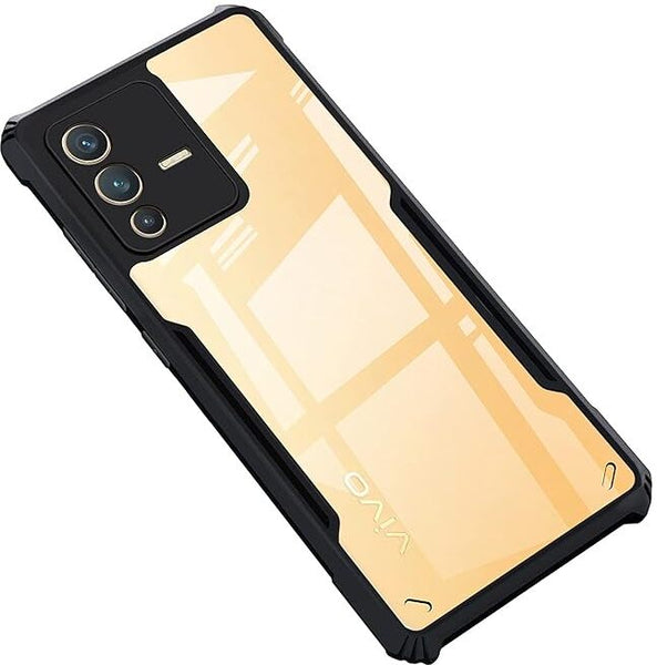 VAKIBO Best Selling Black and Transparent Back Cover Case Made With Soft TPU and Acrylic With 4 Corner and Camera Protection Suitable for Vivo V23