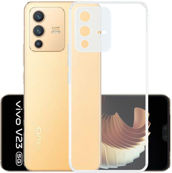 VAKIBO Premium Clear 1.5MM Thick Transparent Soft TPU Rubber Back Cover Case With Camera Protection Suitable for Vivo V23