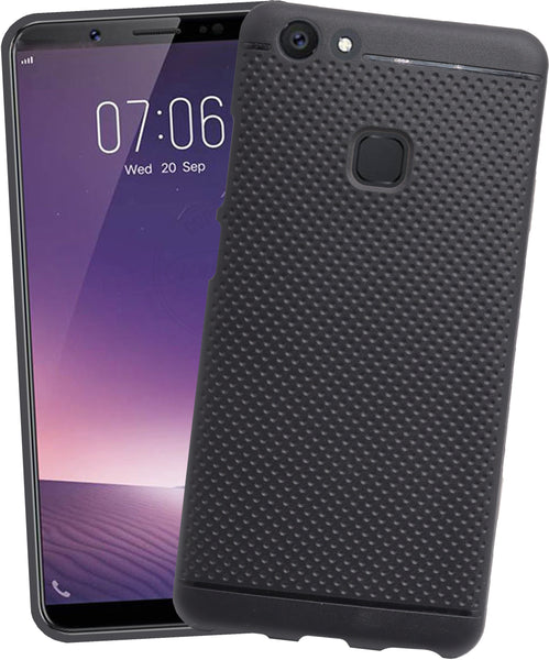 VAKIBO Dotted Design Black Coloured Soft TPU Back Cover Case Suitable for Vivo V7 Plus
