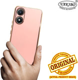 VAKIBO Golden Chrome Border Peach Coloured Soft TPU Back Cover Case With Camera Protection Suitable for Vivo Y02S