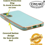 VAKIBO Golden Chrome Border Pista Green Coloured Soft TPU Back Cover Case With Camera Protection Suitable for Vivo Y02S