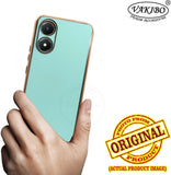VAKIBO Golden Chrome Border Pista Green Coloured Soft TPU Back Cover Case With Camera Protection Suitable for Vivo Y02S