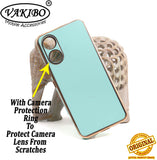 VAKIBO Golden Chrome Border Pista Green Coloured Soft TPU Back Cover Case With Camera Protection Suitable for Vivo Y02S