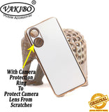 VAKIBO Golden Chrome Border White Coloured Soft TPU Back Cover Case With Camera Protection Suitable for Vivo Y02S