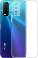 VAKIBO Super Premium Soft TPU Transparent Case With Dustplug,Side Grip,Corner Protection,lanyard Cuts,Camera Protection Suitable for Vivo Y12s