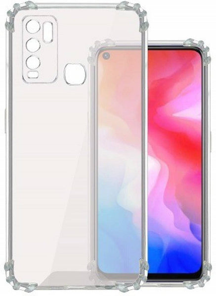 VAKIBO Super Premium Soft TPU Transparent Case With Dustplug,Side Grip,Corner Protection,lanyard Cuts,Camera Protection Suitable for Vivo Y30