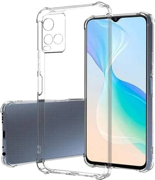 VAKIBO Super Premium Soft TPU Transparent Case With Dustplug,Side Grip,Corner Protection,lanyard Cuts,Camera Protection Suitable for Vivo Y21