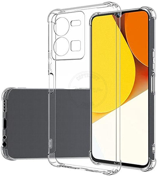 VAKIBO Premium Clear 2MM Thick Transparent Soft TPU Rubber Back Cover Case With Camera Protection Suitable for Vivo Y35