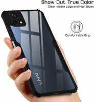VAKIBO Super Premium Black Border Transparent Case With Corner Protection & Camera Protection Suitable for Vivo Y72 5G