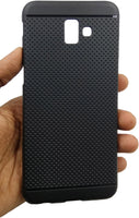 VAKIBO Dotted Design Black Coloured Soft TPU Back Cover Case Suitable for Samsung Galaxy J6 Plus