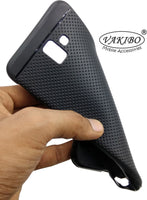 VAKIBO Dotted Design Black Coloured Soft TPU Back Cover Case Suitable for Samsung Galaxy J6 Plus