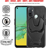 VAKIBO Iron Man 3D Mask Design Black Coloured Soft TPU Back Cover Case With Camera Protection Ring Suitable for Oppo A33