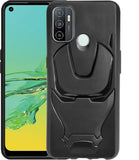 VAKIBO Iron Man 3D Mask Design Black Coloured Soft TPU Back Cover Case With Camera Protection Ring Suitable for Oppo A33