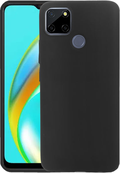 VAKIBO Matte Frosted Black Coloured Soft TPU Back Cover Case Suitable for Realme C12