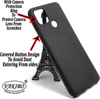 VAKIBO Matte Frosted Black Coloured Soft TPU Back Cover Case Suitable for Realme C12