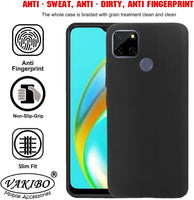 VAKIBO Matte Frosted Black Coloured Soft TPU Back Cover Case Suitable for Realme C12