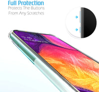 VAKIBO Super Premium Soft TPU Transparent Case With Dustplug,Side Grip,Corner Protection,lanyard Cuts,Camera Protection Suitable for Samsung A50