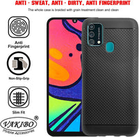 VAKIBO Dotted Design Black Coloured Soft TPU Back Cover Case Suitable for Samsung Galaxy F41