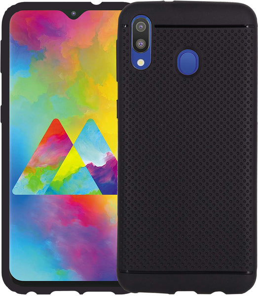 VAKIBO Dotted Design Black Coloured Soft TPU Back Cover Case Suitable for Samsung Galaxy M20