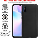 VAKIBO Matte Frosted Black Coloured Soft TPU Back Cover Case Suitable for Mi Redmi 9A