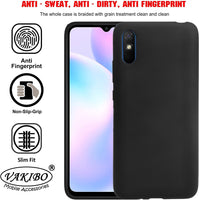 VAKIBO Matte Frosted Black Coloured Soft TPU Back Cover Case Suitable for Mi Redmi 9i