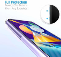 VAKIBO Super Premium Soft TPU Transparent Case With Dustplug,Side Grip,Corner Protection,lanyard Cuts,Camera Protection Suitable for Samsung M11