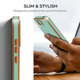 VAKIBO Golden Chrome Border Pista Coloured Soft TPU Back Cover Case With Camera Protection Suitable for Realme C20