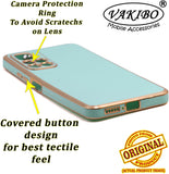 VAKIBO Golden Chrome Border Pista Green Coloured Soft TPU Back Cover Case With Camera Protection Suitable for Mi 11i