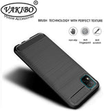 VAKIBO Carbon Fiber Brushed Black Coloured Soft TPU Back Cover Case With Camera Protection Ring Suitable for Mi Poco C3