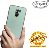 VAKIBO Golden Chrome Border Pista Green Coloured Soft TPU Back Cover Case With Camera Protection Suitable for Mi Poco F1