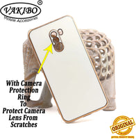 VAKIBO Golden Chrome Border White Coloured Soft TPU Back Cover Case With Camera Protection Suitable for Mi Poco F1