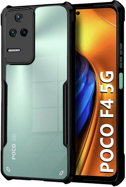 VAKIBO Best Selling Black and Transparent Back Cover Case Made With Soft TPU and Acrylic With 4 Corner and Camera Protection Suitable for Mi Poco F4