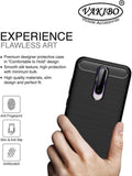 VAKIBO Carbon Fiber Brushed Black Coloured Soft TPU Back Cover Case With Camera Protection Ring Suitable for MI Poco X2