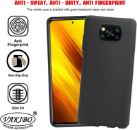VAKIBO Matte Frosted Black Coloured Soft TPU Back Cover Case Suitable for Mi Poco X3 Pro