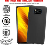 VAKIBO Matte Frosted Black Coloured Soft TPU Back Cover Case Suitable for Mi Poco X3